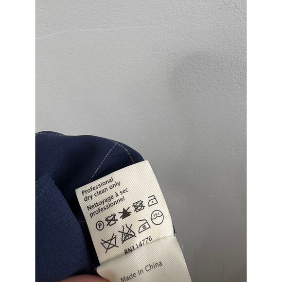 3.1 Phillip Lim Navy Grid Mini Dress Silk Windowpane Check Dolman Sleeve Size 6 - Picture 9 of 9